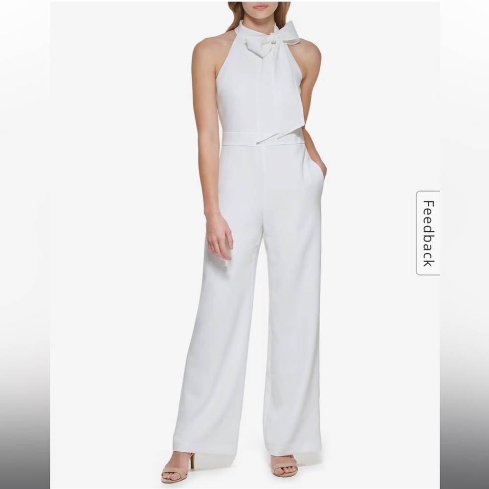 Vince Camuto White Halter Jumpsuit